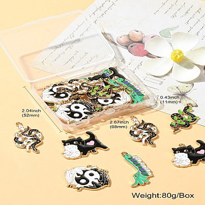 20Pcs 5 Styles Alloy Enamel Pendants ENAM-CJ0005-74-1