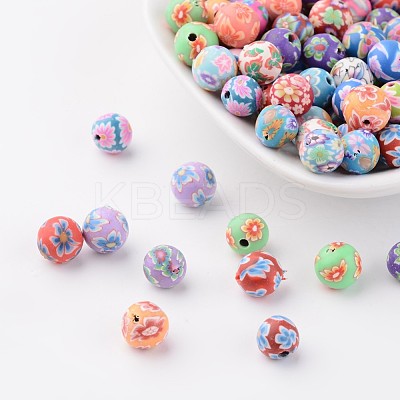 8mm Handmade Polymer Clay Beads FM198Y-1