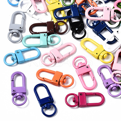 Spray Painted Alloy Swivel Snap Hooks Clasps X-PALLOY-T080-02-NR-1