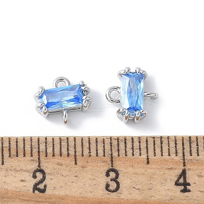 Brass Pave Cubic Zirconia Connector Charms KK-F892-53P-03-1