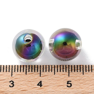 UV Plating Rainbow Iridescent Acrylic Beads OACR-H112-24A-1