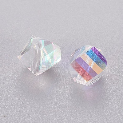 Faceted Electroplate K9 Glass Rhinestone Beads RGLA-F061-001AB-1