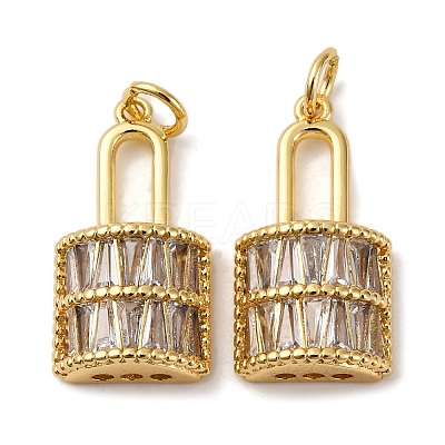 Brass Micro Pave Cubic Zirconia Pendants KK-P308-68G-1
