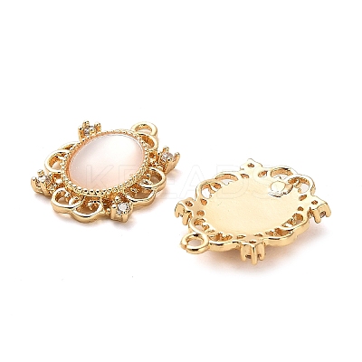 Brass Micro Pave Cubic Zirconia Charms KK-F870-04G-1