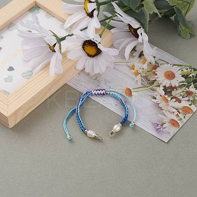 Adjustable Polyester Braided Cord Bracelet Making AJEW-JB00859-02-1