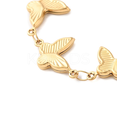 Stainless Steel Butterfly Link Chain Bracelets for Women BJEW-Z076-03G-1