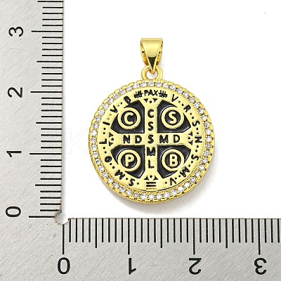 Rack Plating Brass Micro Pave Cubic Zirconia Pendants KK-B091-22G-07-1
