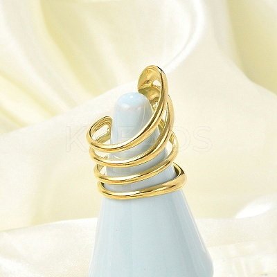 304 Stainless Steel Multi-layer Cuff Rings for Women RJEW-G338-16G-1