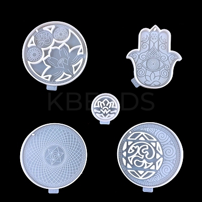 DIY Hamsa Hand/Lotus/Yoga Sign Pendant Decoration Food Grade Silicone Molds SIMO-PW0016-04-1