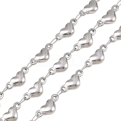 304 Stainless Steel Heart Link Chains CHS-B013-01P-1