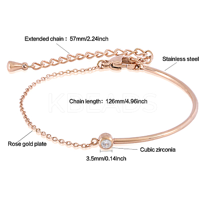 Clear Cubic Zirconia Bracelet Adjustable Curved Bar Link Bracelet Classic Tennis Bracelet Charms Jewelry Gifts for Women JB756A-1