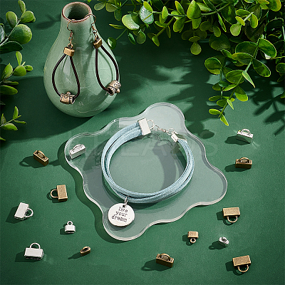 120Pcs 4 Styles Tibetan Style Zinc Alloy Cord End FIND-AR0003-47-1