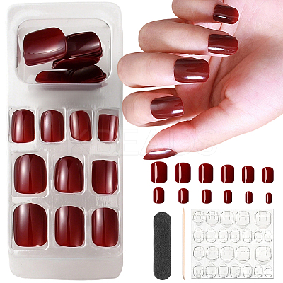 ABS Plastic Pure Color Press On False Nails MRMJ-WH20004-31B-1