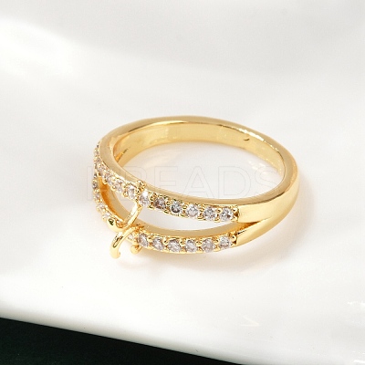 Brass Micro Pave Cubic Zirconia Finger Rings for Women RJEW-F182-02G-1