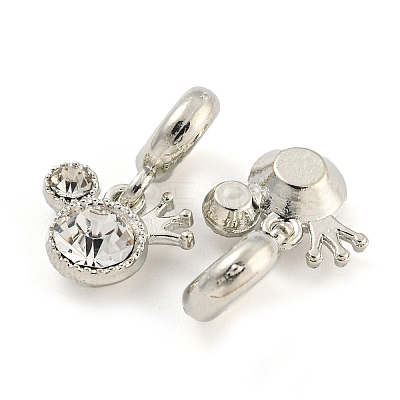Rack Plating Alloy Pave Crystal Rhinestone Crown European Dangle Charms FIND-B034-16P-1