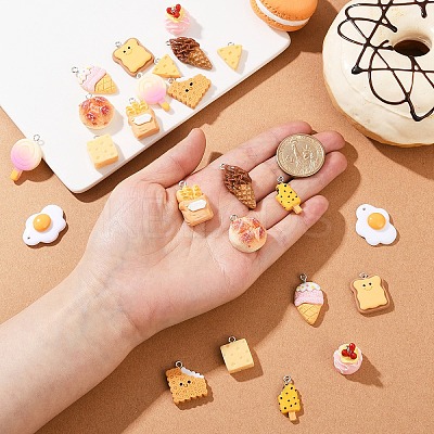 24Pcs 12 Styles Opaque Resin Pendants CRES-YW0001-34-1