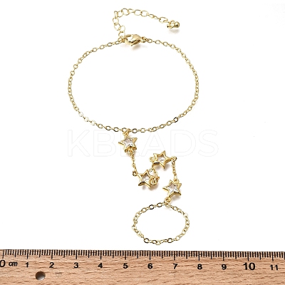 Brass Micro Pave Cubic Zirconia Mittens Bracelets BJEW-C156-01G-05-1