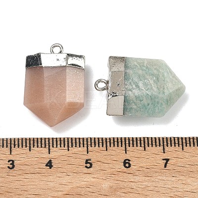 Natural Mixed Gemstone Pointed Pendants G-M431-05P-1