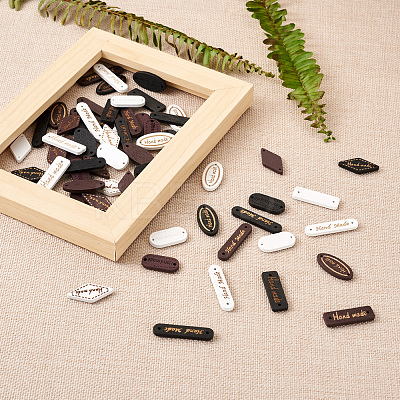 300Pcs 15 Style Schima Superba Wood Links WOOD-TA0001-47-1