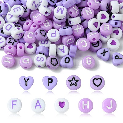 200Pcs Mixed Style and Shapes Acrylic Beads OACR-FS0001-68C-1