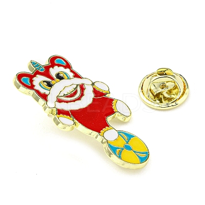 Chinese Style Dancing Lion Enamel Pins LS-JEWB-Q032-02C-1