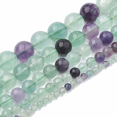 Natural Fluorite Beads Strands G-S333-12mm-006-1
