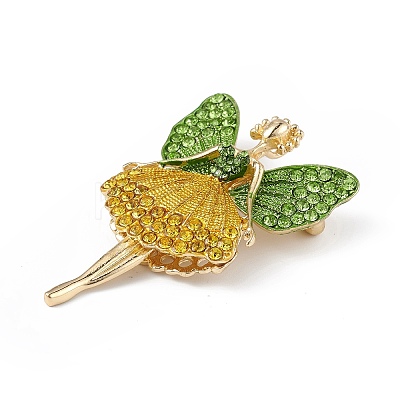 Butterfly Dancer Enamel Pin with Rhinestone JEWB-P016-01G-01-1