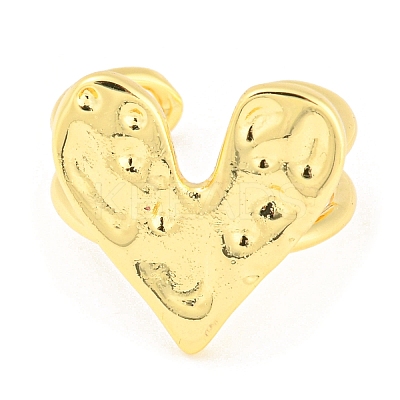 Brass Heart Open Cuff Rings RJEW-Q781-13G-1