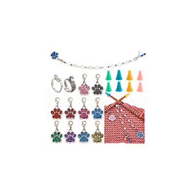 Dog Paw Print DIY Knitting Tool Sets HJEW-NB00075-1