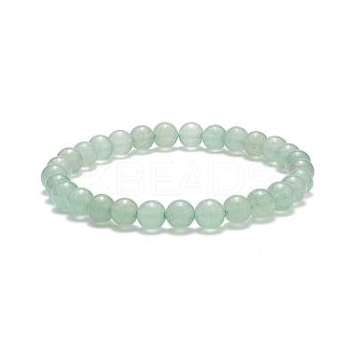 5Pcs 5 Style Natural Green Aventurine & Brass Beaded Stretch Bracelets Set BJEW-JB08870-03-1