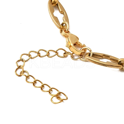 2Pcs 2 Styles 304 Stainless Steel Hollow Cross-Linked Chain Bracelets for Couple BJEW-JB12295-1