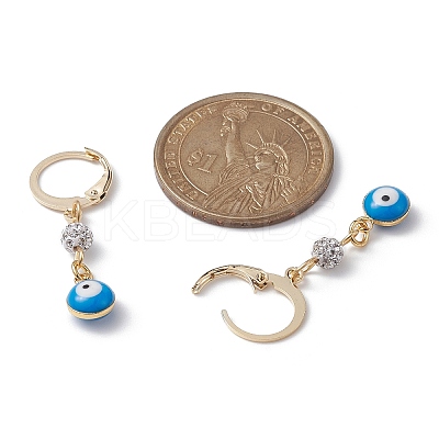 Brass Enamel Evil Eye Hoop Earrings EJEW-JE05292-1