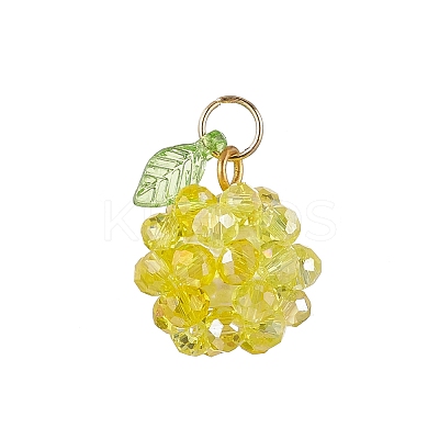 Electroplat Glass Pendants PALLOY-MZ00861-01-1