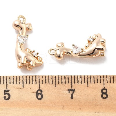 Rack Plating Brass Clear Cubic Zirconia Pendants KK-M102-20G-A-1