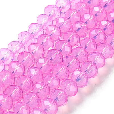 Baking Paint Transparent Glass Beads Strands DGLA-A034-J8MM-D05-1
