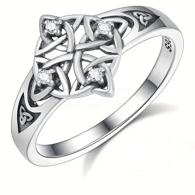 Knot Brass with Crystal Rhinestone Finger Rings FS-WG1EEAC-02-1