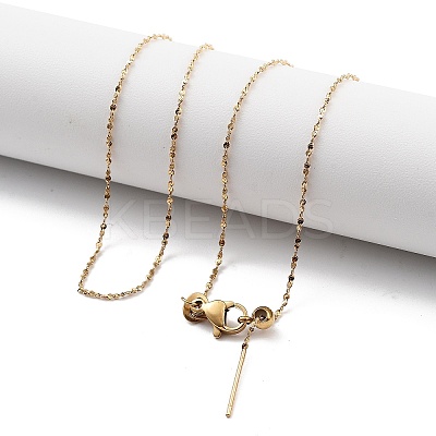 Ion Plating(IP) Adjustable 304 Stainless Steel Serpentine Chain Necklaces NJEW-K270-04G-1