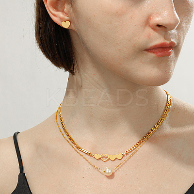 Golden 201 Stainless Steel Jewelry Set QE0758-4-1