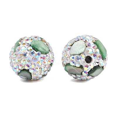 Handmade Polymer Clay Rhinestone Beads CLAY-H009-03E-1