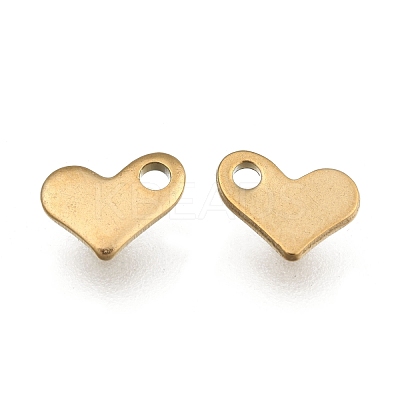 Ion Plating(IP) 304 Stainless Steel Heart Charms STAS-F075-21-1