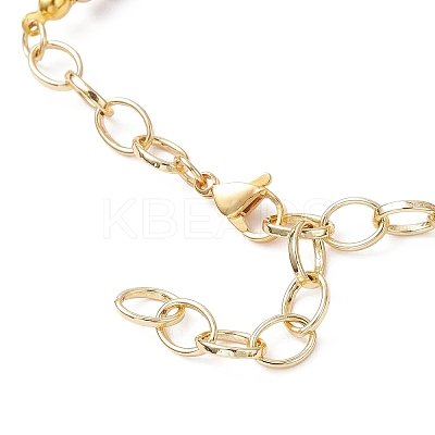 Natural Dyed Agate & Rhodonite Beads Link Bracelets BJEW-JB12164-03-1
