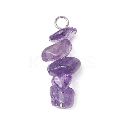 10Pcs 5 Colors 12 Constellation Natural Citrine & Tiger Eye & Amethyst & Strawberry Quartz & Garnet Pendants PALLOY-JF02839-11-1