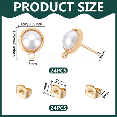 Brass Stud Earring Findings KK-UN0006-07-1