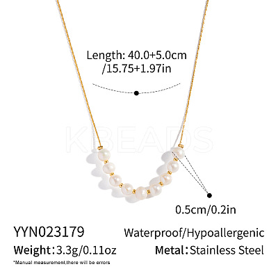 5MM Natural Freshwater Pearl Round Beaded Necklaces LS-KK2160-1-1