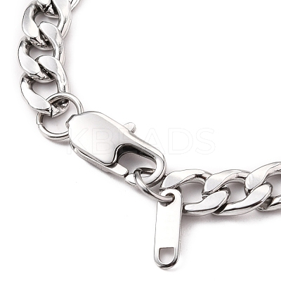 Tarnish Resistant Women' s Fashionable 304 Stainless Steel Cuban Link Chain Bracelets BJEW-JB05657-01-1