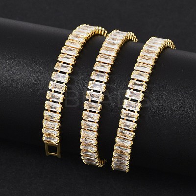 Clear Cubic Zirconia Classic Tennis Necklace for Girl Women Gift NJEW-A005-03G-1