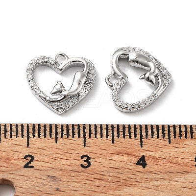 Rack Plating Brass Micro Pave Cubic Zirconia Pendants KK-K333-92P-1
