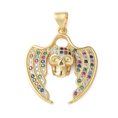 Brass Micro Pave Cubic Zirconia Pendants KK-A252-12G-1