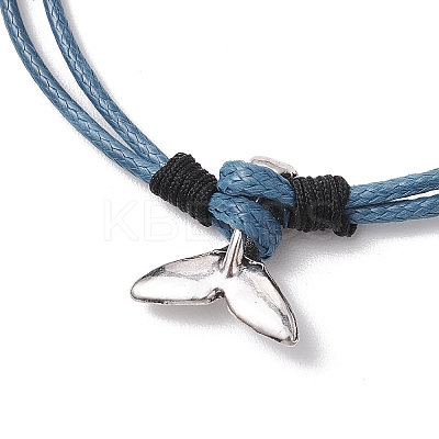 Whale Fishtail Alloy Charm Bracelets BJEW-JB11853-1