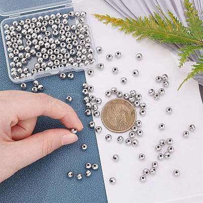 200Pcs Brass Round Spacer Beads KK-PH0003-73A-1